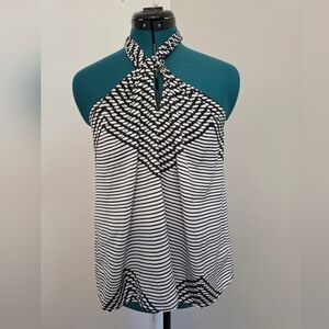 Banana Republic NWT Black and White Keyhole Halter Top